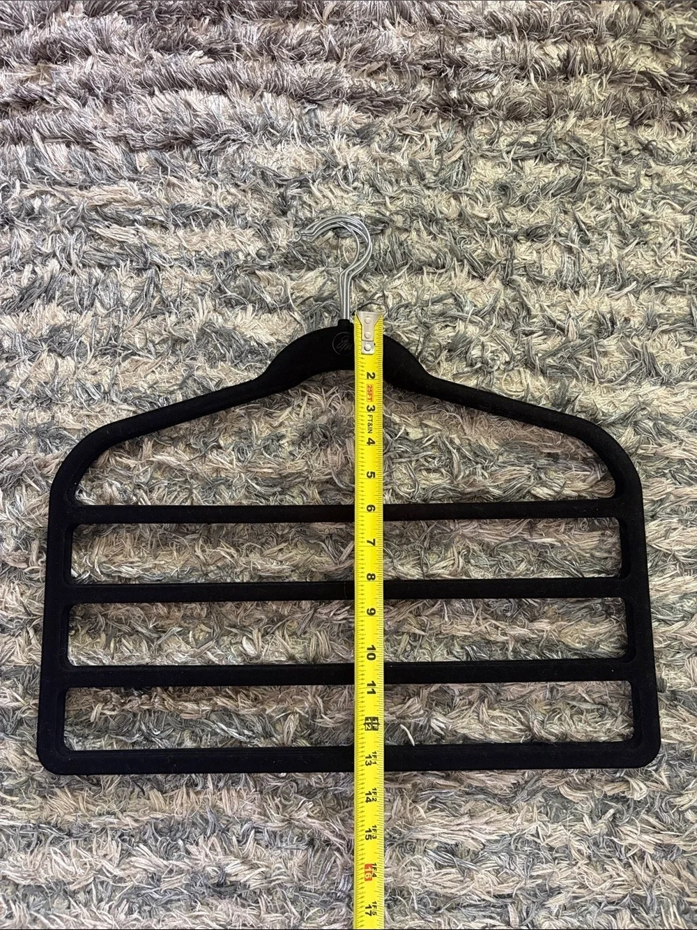 Black Velvet Multi-Bar Scarf & Tie Hangers - Set of 5